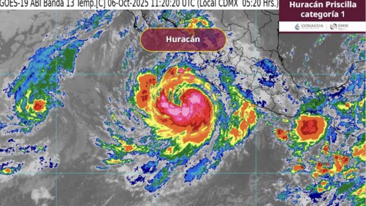 Huracán ‘Priscilla’ se fortalece este lunes 6 de octubre: Estados afectados por LLUVIAS HOY