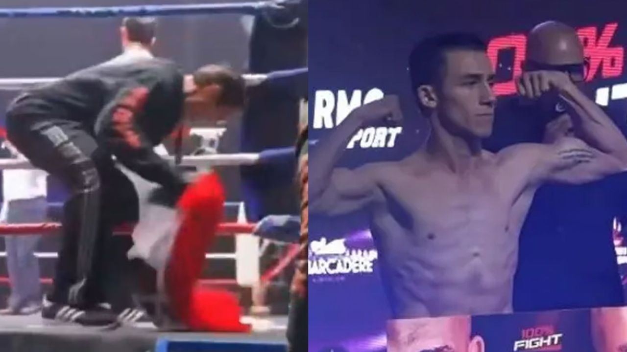 Tunden a boxeador mexicano por usar la bandera de México como trapeador durante pelea en Francia
