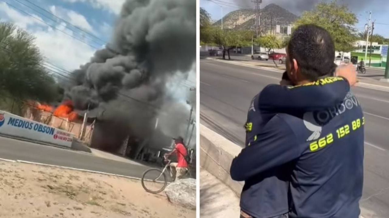 Explosión de gas provoca incendio al sur de Hermosillo; hay dos personas quemadas