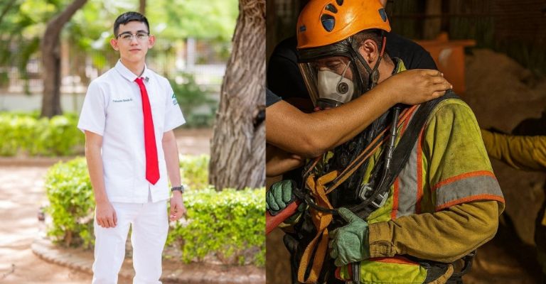 Bombero de Ciudad Obregón es reconocido por comunidad por su valentía al rescatar a trabajadores en alcantarilla
