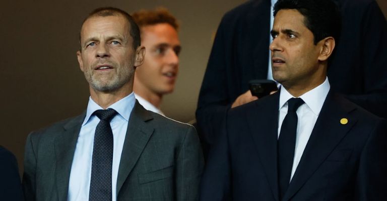 Aleksander Ceferin (izquierda), presidente de la UEFA