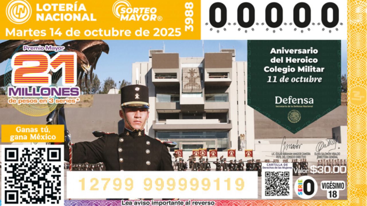 Lotería Nacional: Lista COMPLETA de GANADORES del Sorteo Mayor No. 3988 de HOY martes 14 de octubre