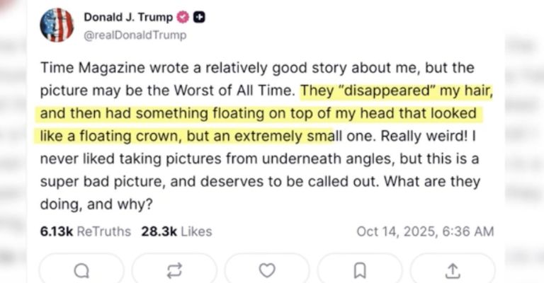 Trump en su red 'Truth Social'.