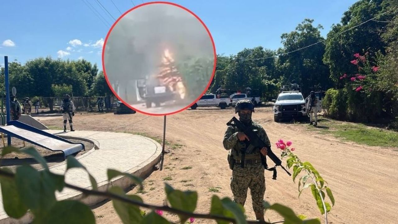 Balacera al norte de Culiacán deja un militar muerto, dos lesionados y patrulla incendiada