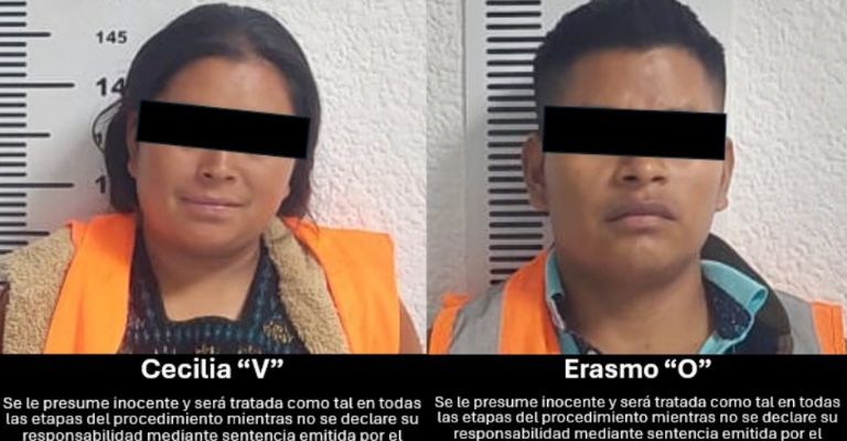 Erasmo 'O' y Cecilia 'V'; ambos, tanto el hombre como la mujer, fueron puestos a disposición de las autoridades 