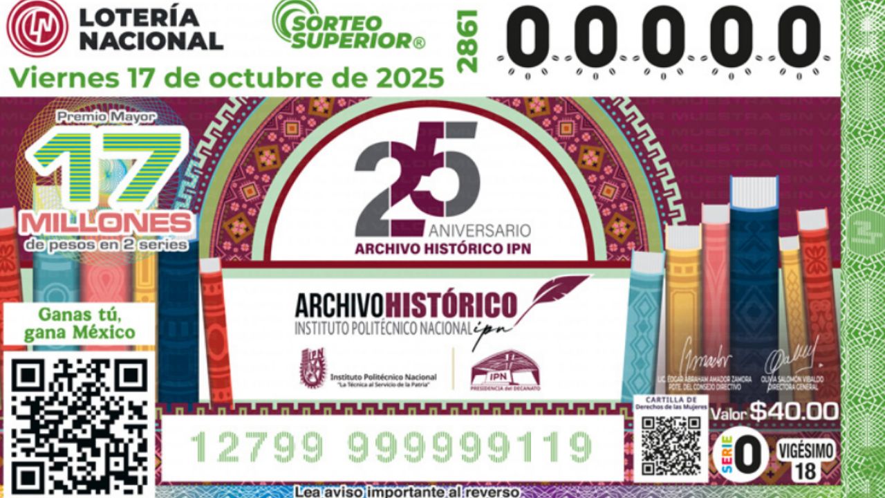 Lista COMPLETA de GANADORES del Sorteo Superior No. 2861 de la Lotería Nacional de este viernes 17 de OCTUBRE