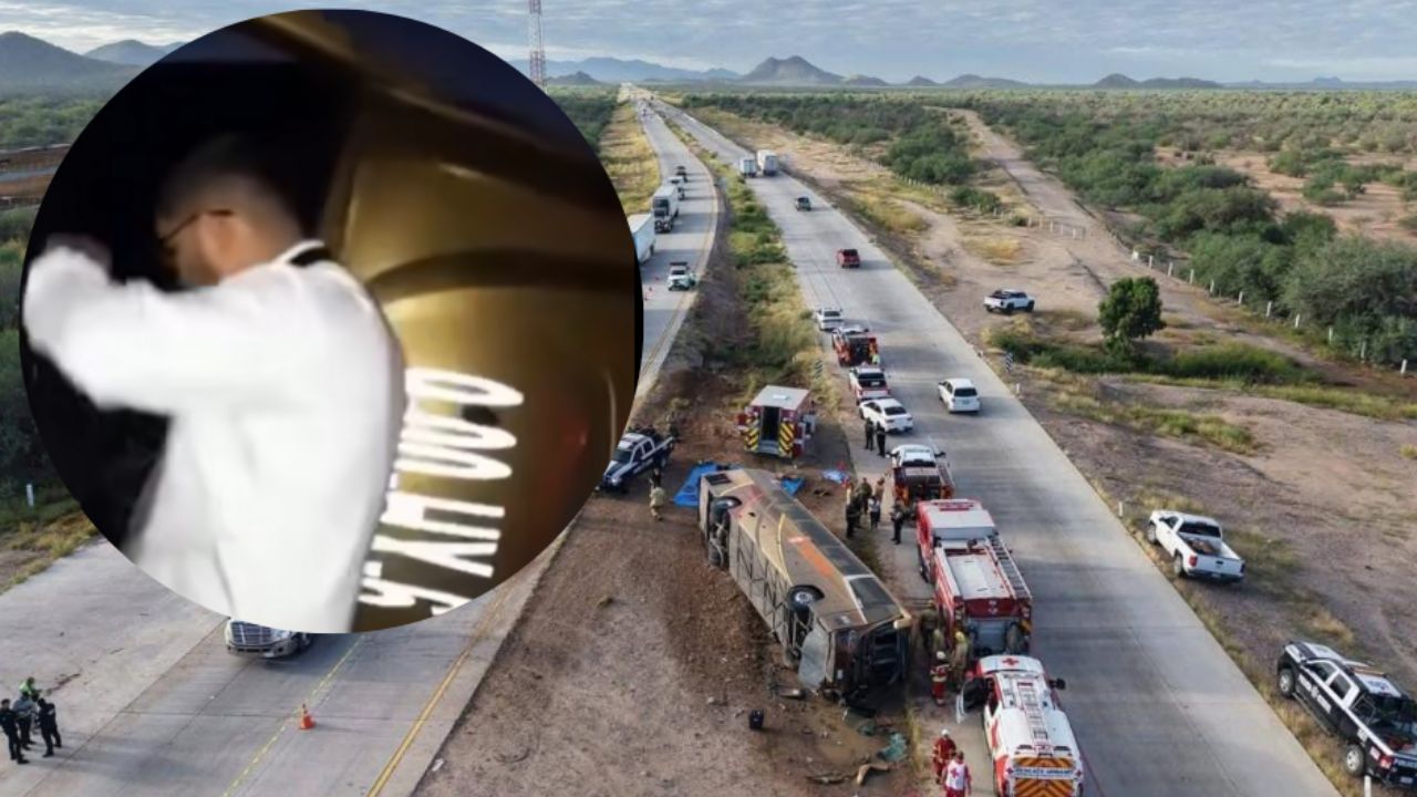 FILTRAN VIDEO: Presunto chofer de autobús accidentado en carretera a Hermosillo es visto hablar por teléfono