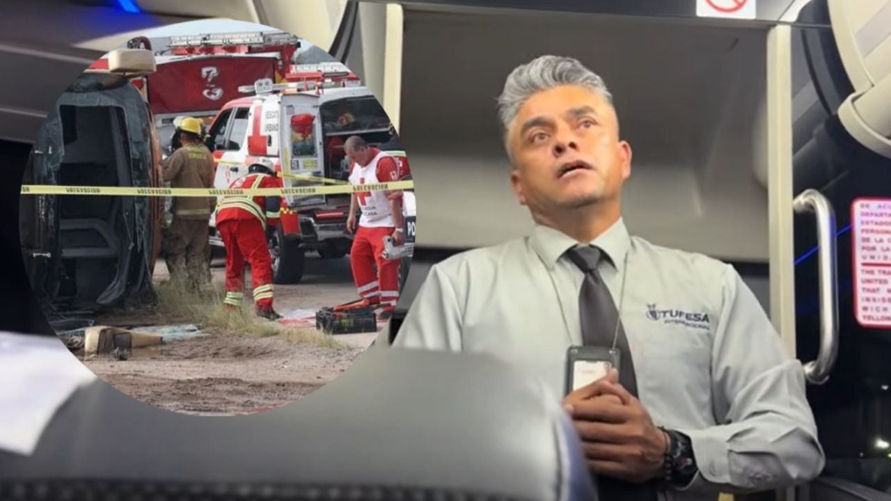 VIDEO: Chofer de autobús pide un minuto de silencio por fallecidos del accidente en tramo Guaymas-Hermosillo