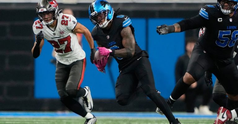 Gibbs tuvo una gran jornada ante Tampa Bay