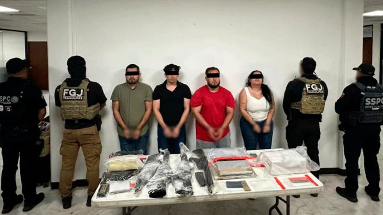Cuatro miembros del Cártel del Golfo son capturados en Tamaulipas por tráfico de armas y narcóticos