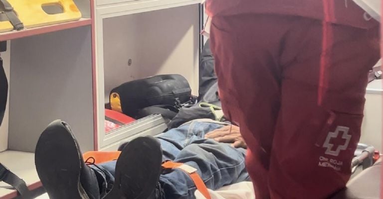 El lesionado fue llevado al Hospital del IMSS del Centro.