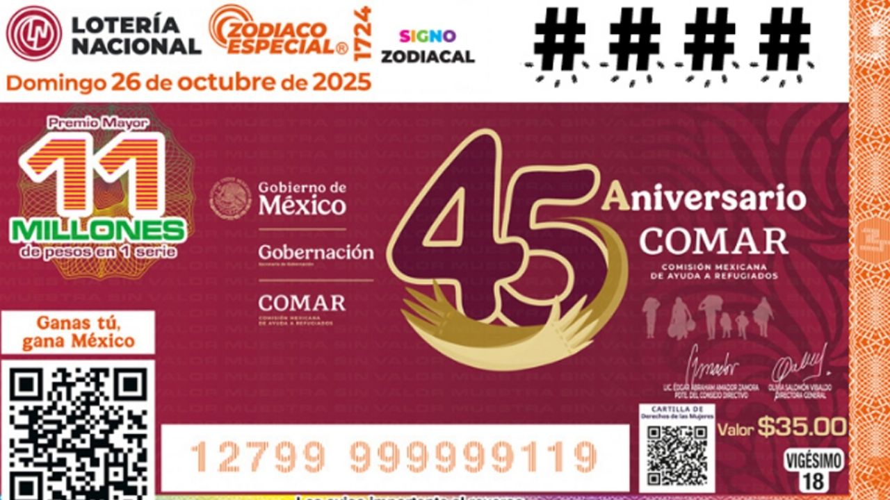 Lista COMPLETA de GANADORES del Sorteo Zodiaco No. 1724 de la Lotería Nacional de HOY, domingo 26 de octubre