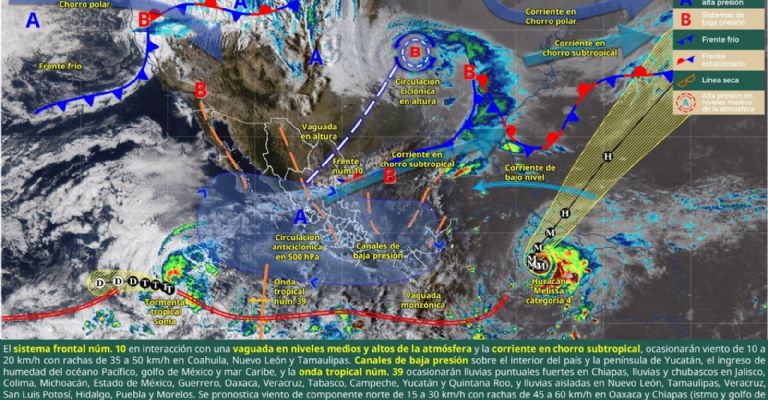 El pronostico compartido por Conagua la tarde de este domingo 26 de octubre de 2025