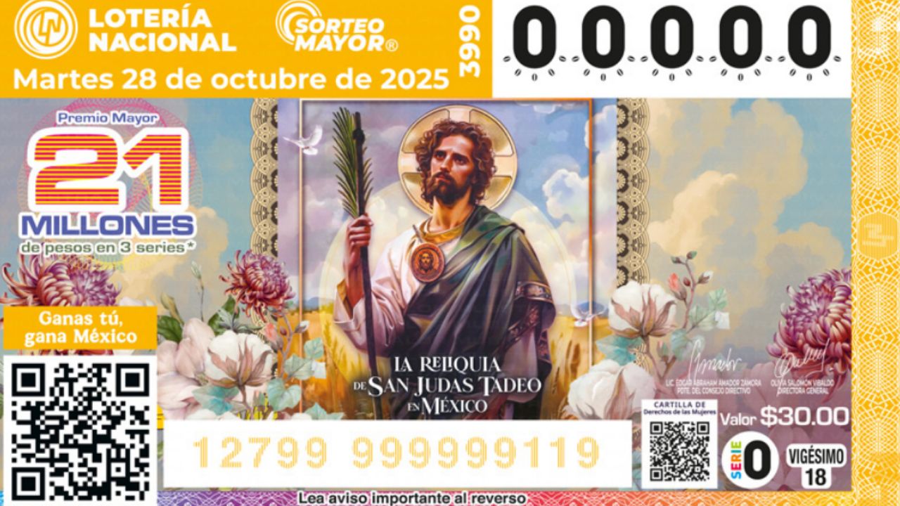 Lotería Nacional: Lista COMPLETA de GANADORES del Sorteo Mayor No. 3990 de HOY martes 28 de octubre