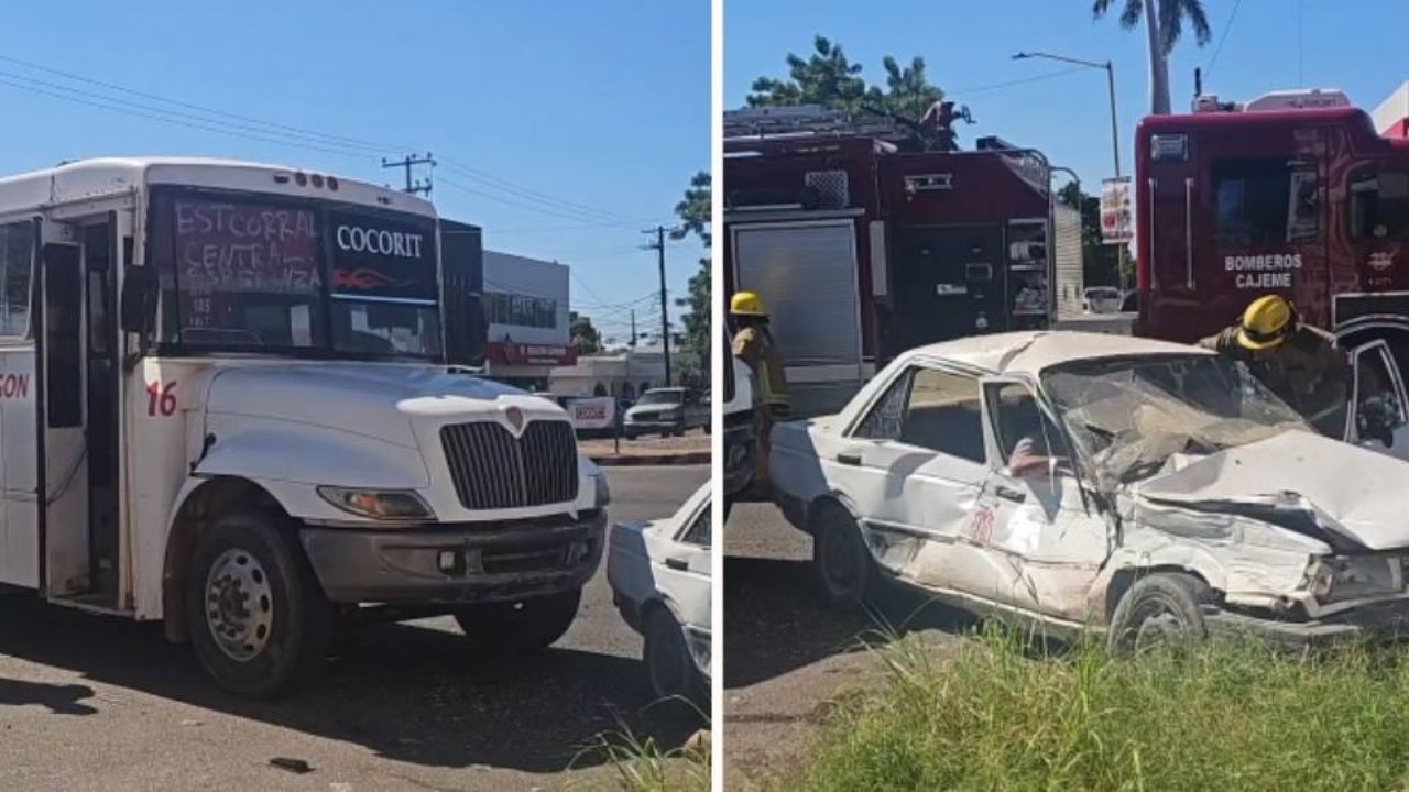 Fuerte choque en Ciudad Obregón deja a personas prensadas; reportan a conductor ebrio