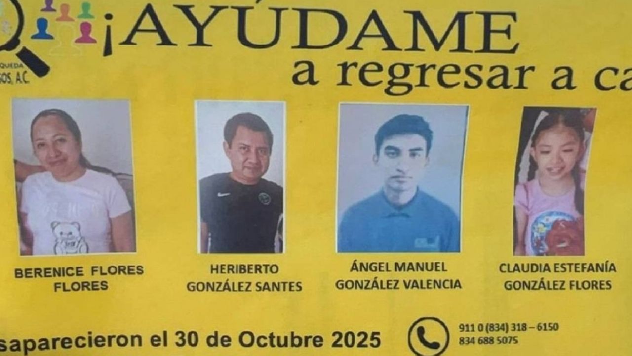 Tragedia en Tamaulipas: Hallan sin vida a tres de cuatro miembros de familia desaparecida