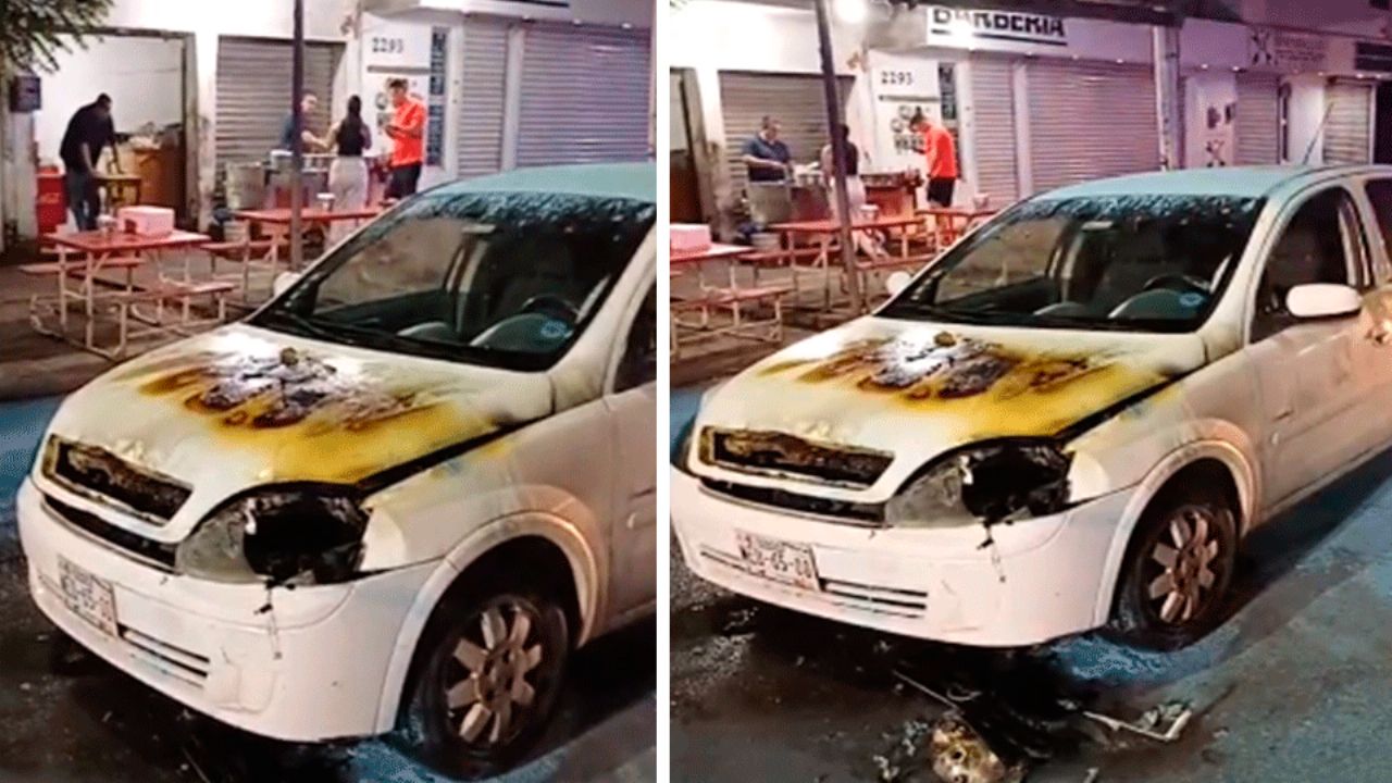 Cajeme: Vehículo se incendia en Municipio Libre y conductor logra ponerse a salvo por poco