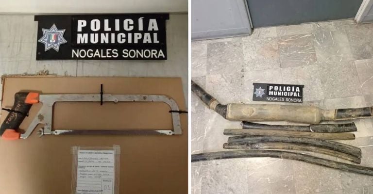 Indicios asegurados por la Policía Municipal de Nogales.