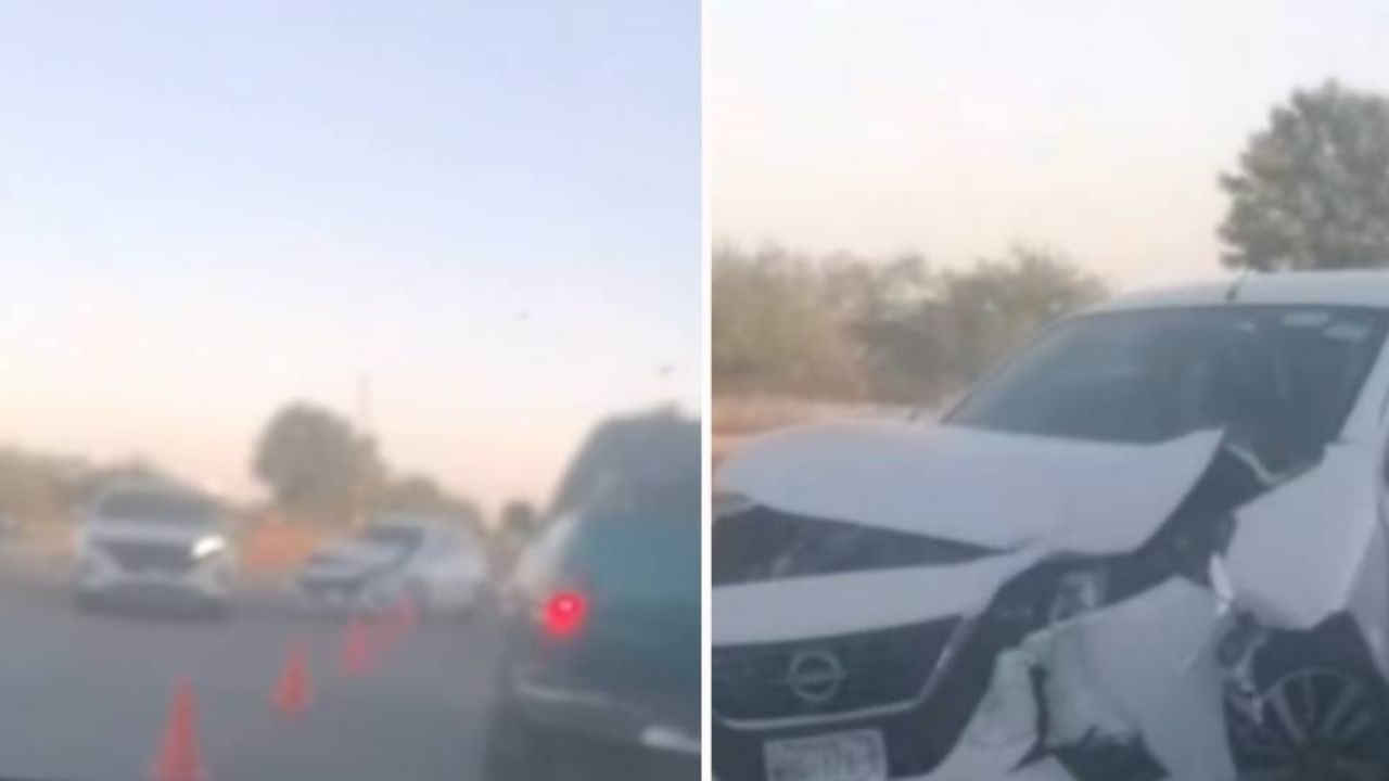 Se registra aparatoso choque al norte de Ciudad Obregón; vehículo resultó con pérdida total
