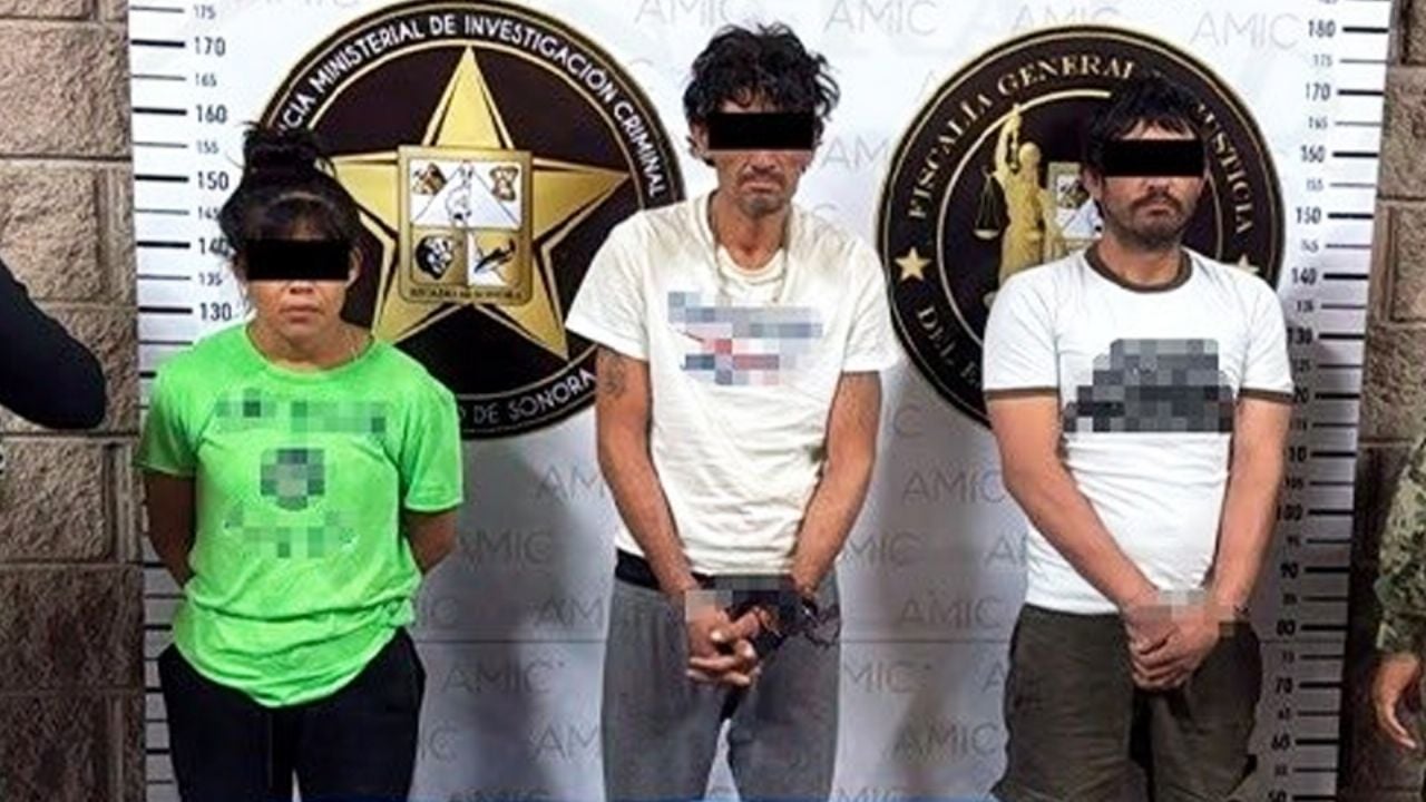 Arrestan a mujer y dos hombres en Hermosillo; iban armados y con 59 envoltorios de droga