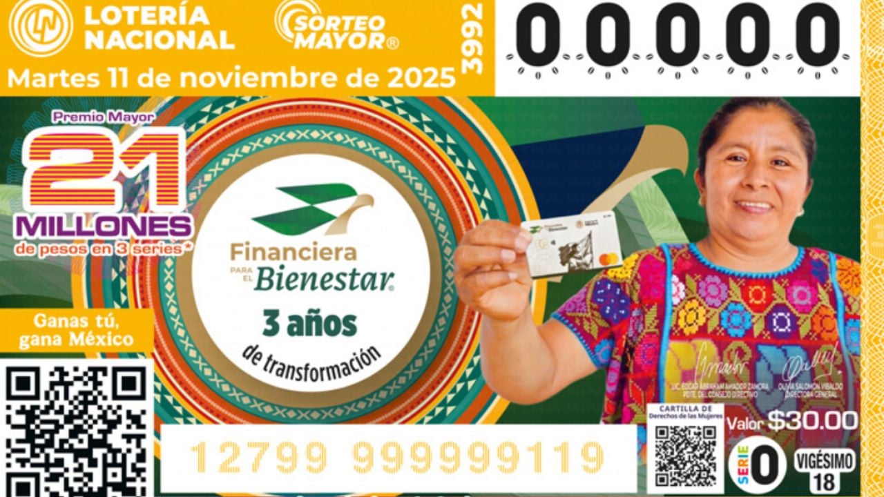 Lotería Nacional: Lista COMPLETA de GANADORES del Sorteo Mayor No. 3992 de HOY martes 11 de noviembre