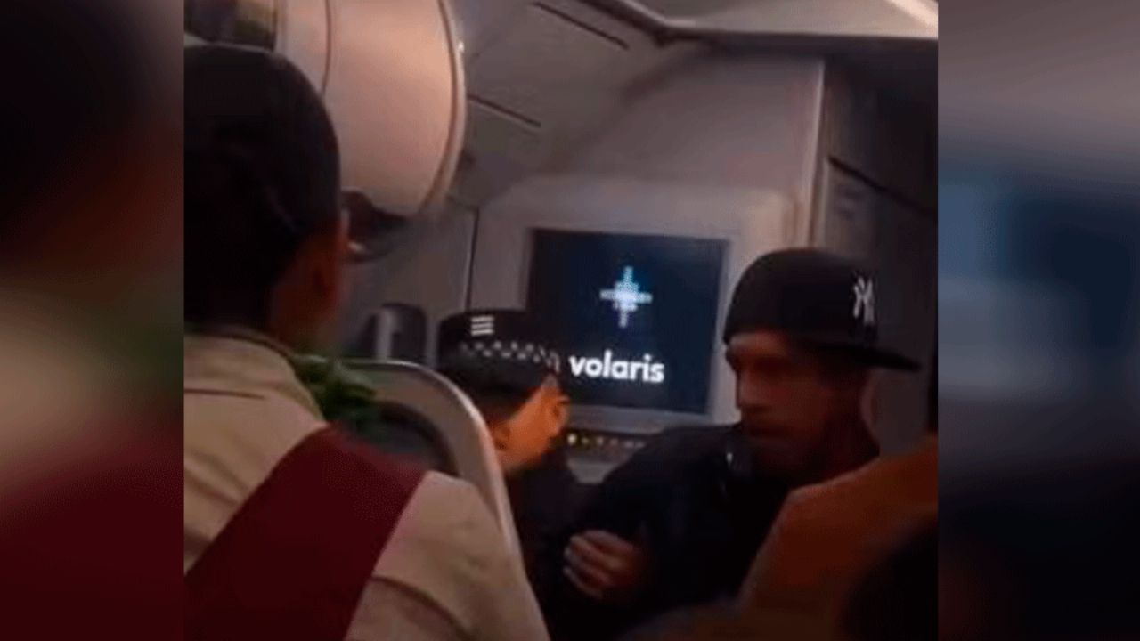 Impactante VIDEO muestra a pasajero violento siendo detenido por la Guardia Nacional en pleno vuelo