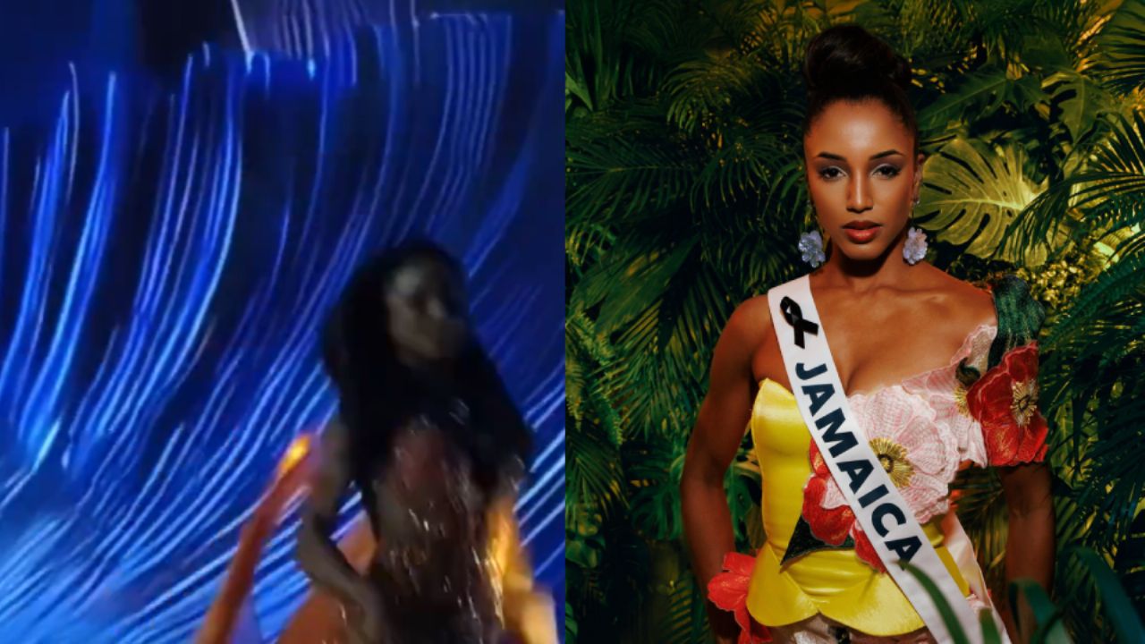 (VIDEO) Miss Jamaica provoca alarma en Miss Universo 2025 tras caída que obliga a su salida en camilla