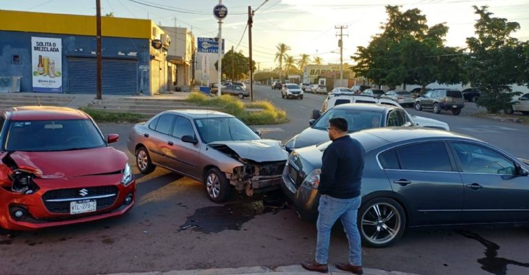 Un choque múltiple tuvo lugar en Ciudad Obregón