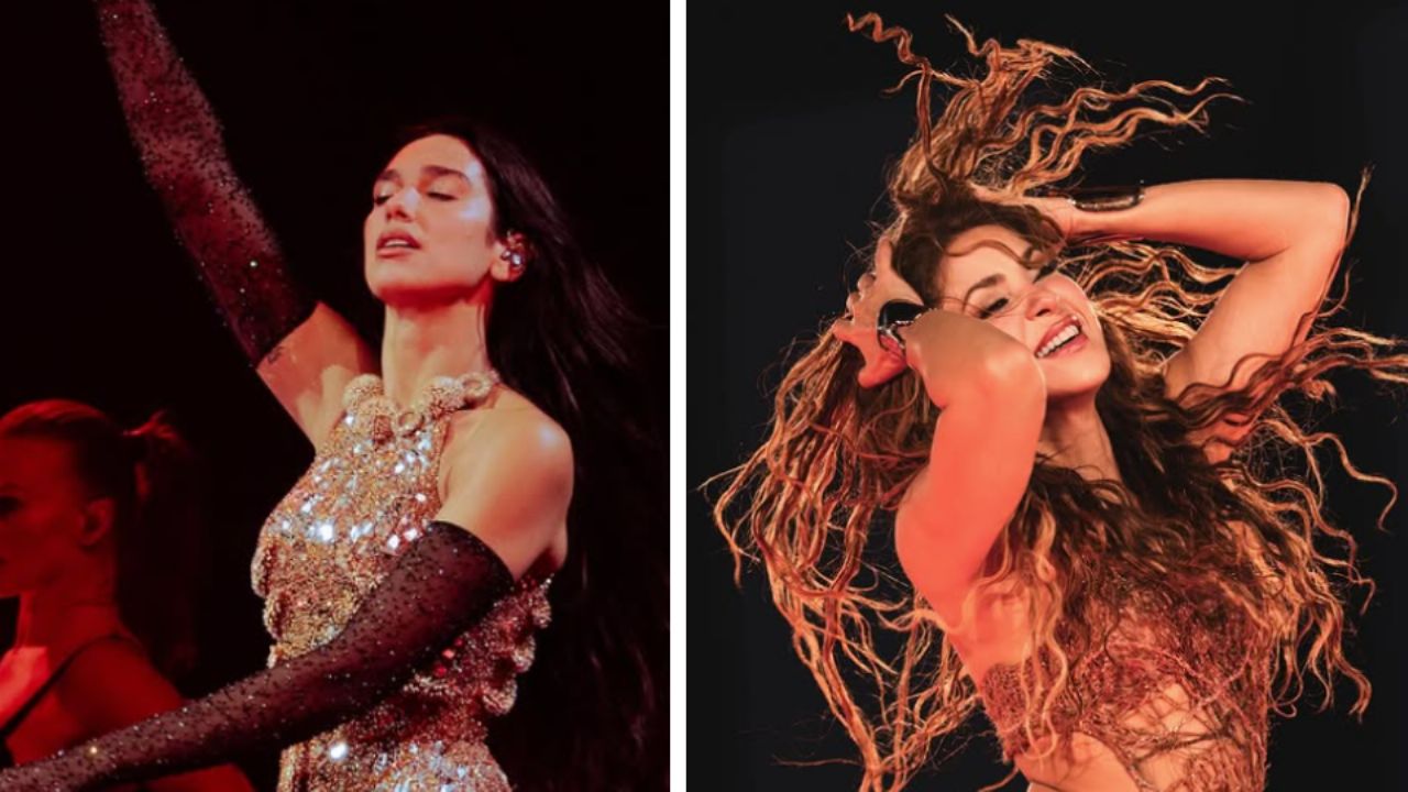 (VIDEO) Dua Lipa rinde homenaje a Shakira en Bogotá con ‘Antología’; la estrella colombiana reacciona