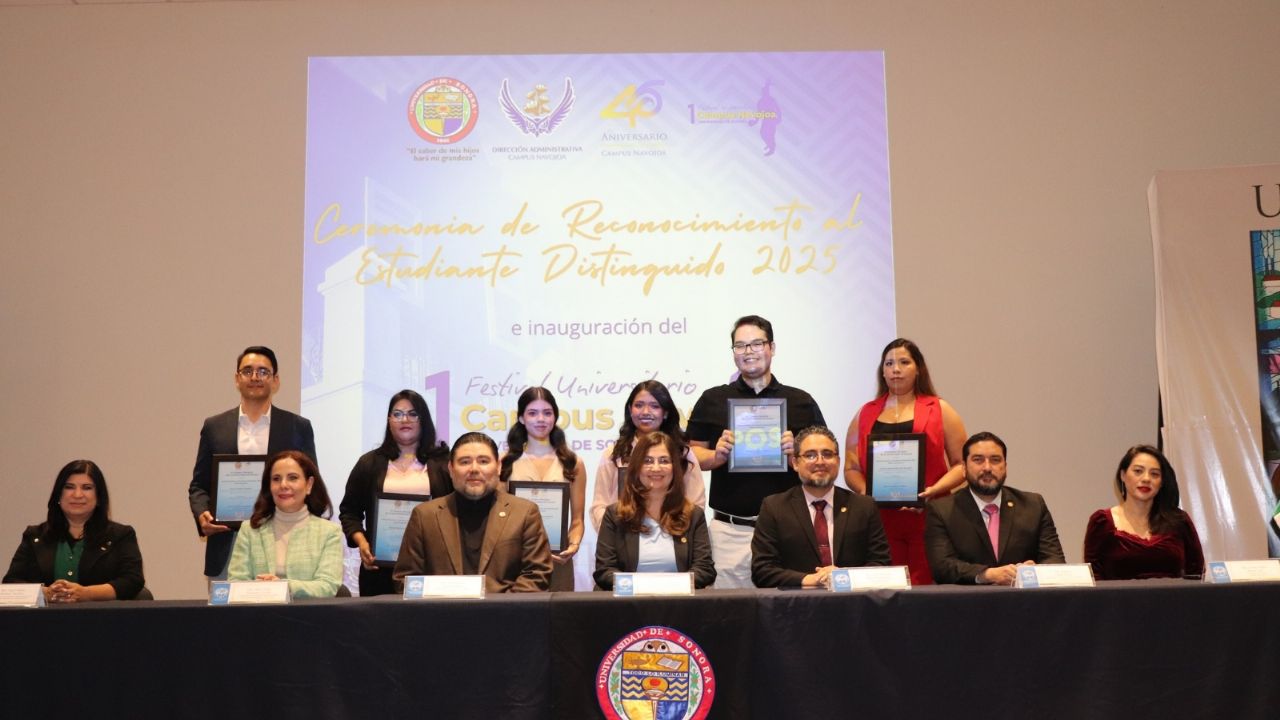 Entregan premio de ‘Estudiantes Distinguidos’ en Navojoa a seis alumnos de la Unison