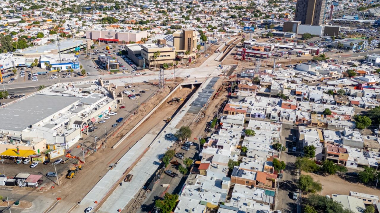 Avanza al 80 por ciento la obra del paso a desnivel Colosio–Solidaridad en Hermosillo