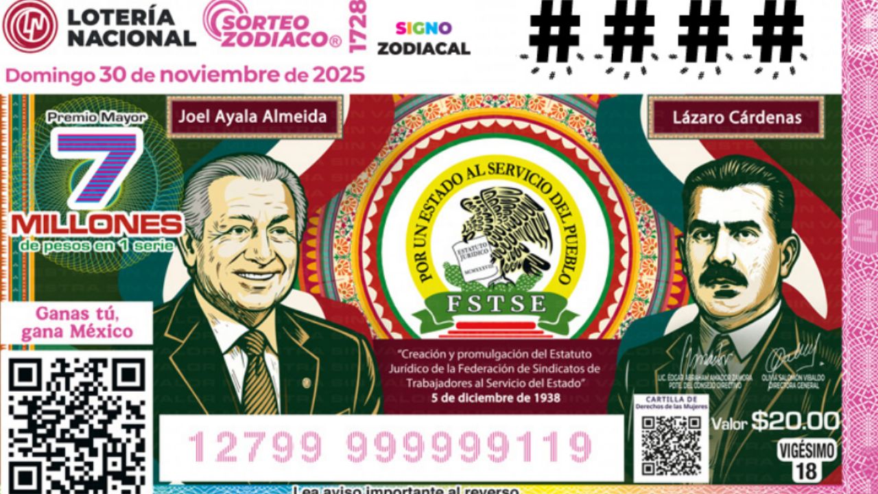 Lista COMPLETA de GANADORES Sorteo Zodiaco No. 1728 de Lotería Nacional, HOY domingo 30 de NOVIEMBRE