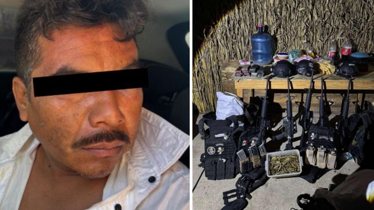 ‘Cali’, líder criminal de Los Cromo, es capturado en Oaxaca; tenía arsenal y equipo táctico