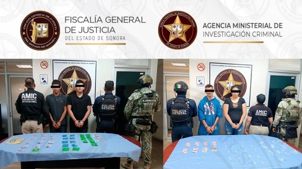 Atrapan a cinco presuntos narcomenudistas en Ciudad Obregón; les hallaron 63 dosis de drogas