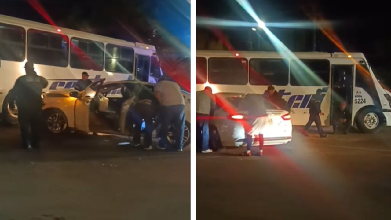Nogales: Choque entre taxi y transporte de personal paraliza el Periférico Colosio; hay un lesionado