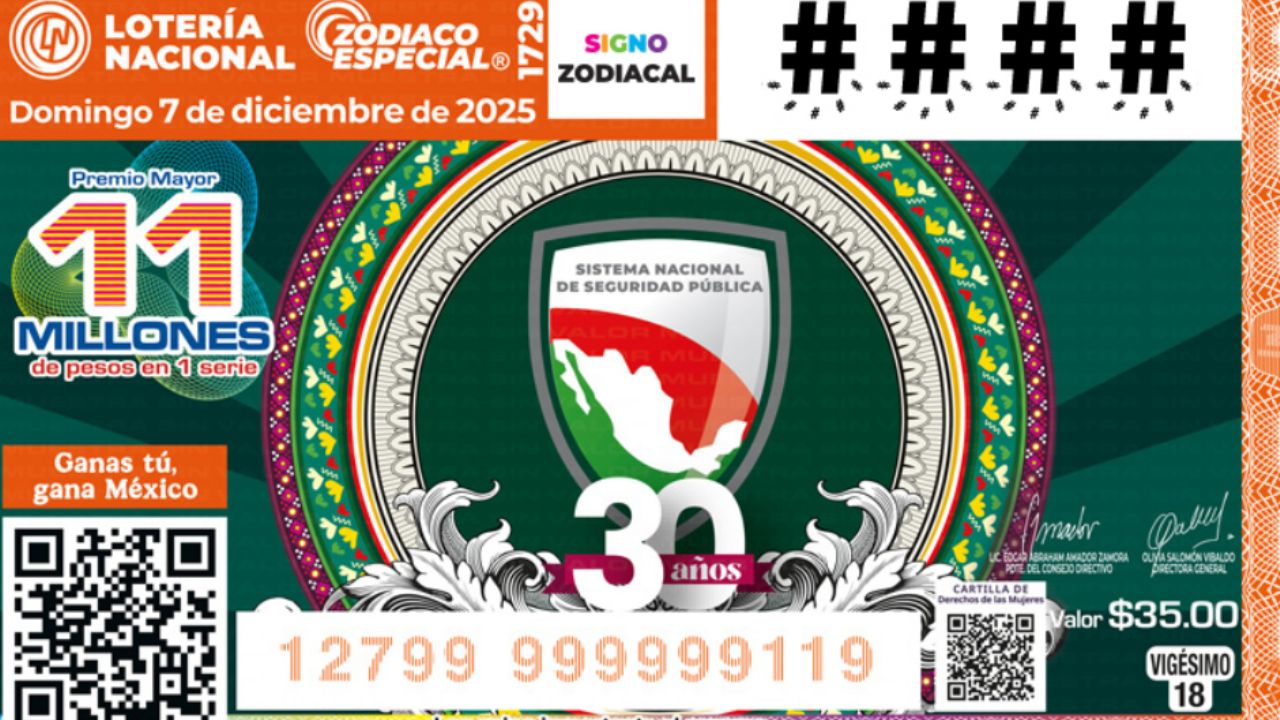 Lotería Nacional: Lista completa de GANADORES del Sorteo Zodiaco ESPECIAL No. 1729 domingo 7 de diciembre