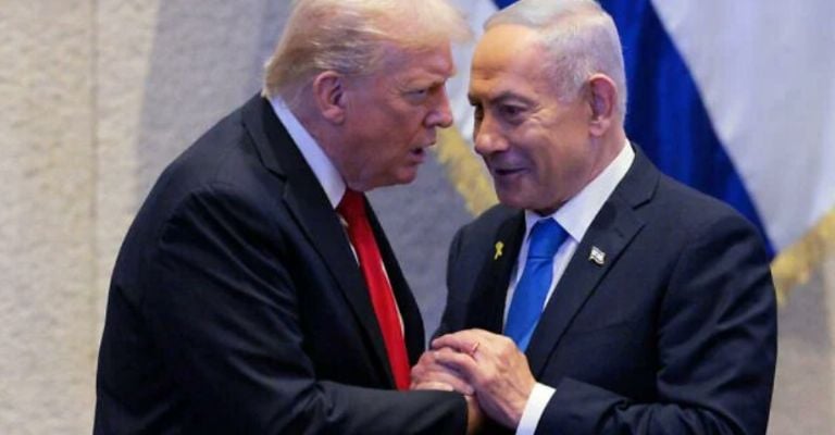 El presidente de Estados Unidos, Donald Trump, y el primer ministro de Israel, Benjamin Netanyahu