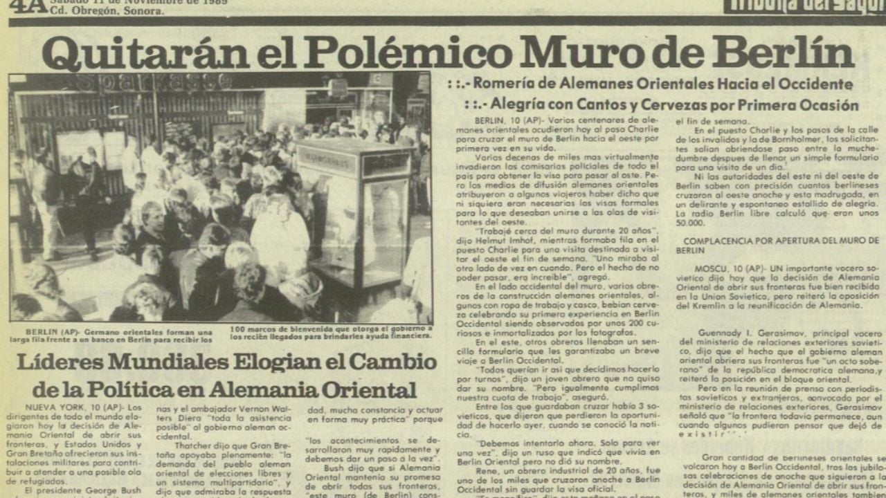 60 años, 60 historias: La caída del ‘Muro de Berlín’, un antes y después en la ‘Guerra Fría’
