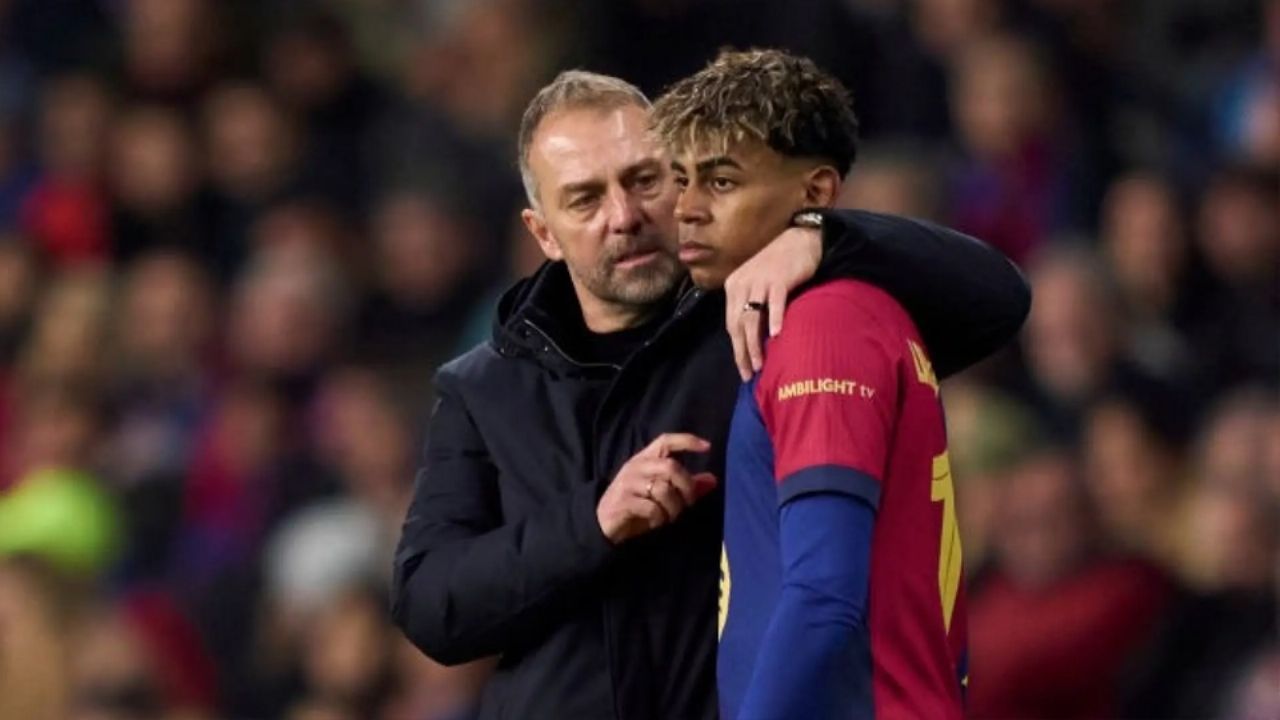 Hansi Flick niega vestidor ‘roto’ en el Barcelona y justifica la molestia de Yamal al ser sustituido