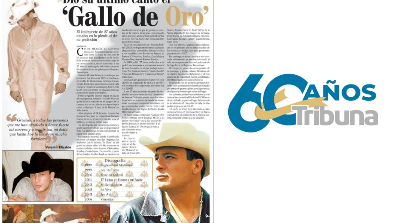 60 años, 60 historias: El trágico adiós de Valentín Elizalde el ‘Gallo de Oro’