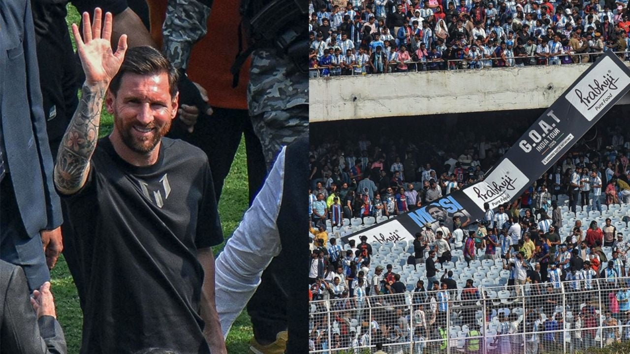 Lionel Messi crea caos en la India; disturbios y destrozos para ver al astro argentino en el ‘GOAT Tour’