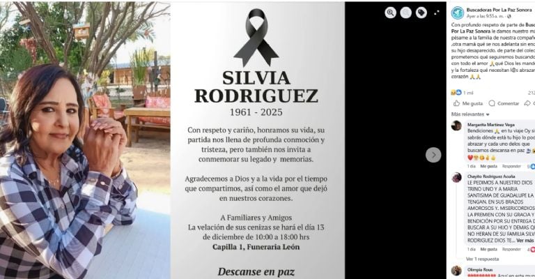 Tragedia en Sonora: Fallece Silvia, madre buscadora; no logra encontrar a su hijo desaparecido