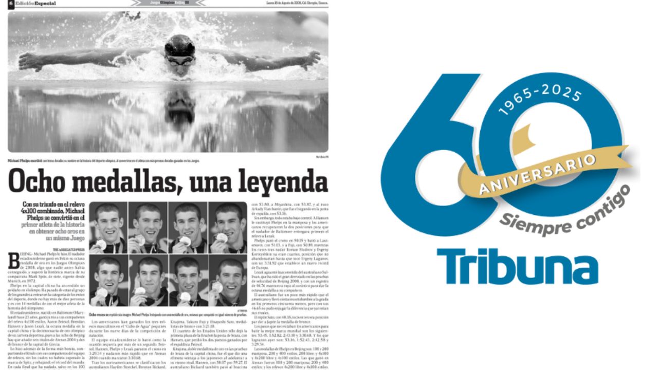 60 años, 60 historias: Phelps: Ocho medallas, una leyenda que ahoga récords