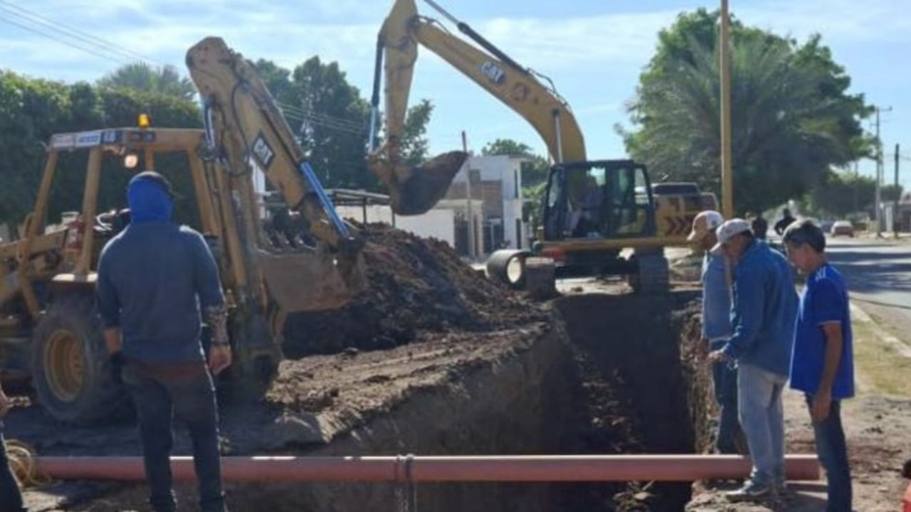 Oomapas Navojoa avanza en los trabajos de rehabilitación de colectores sanitarios