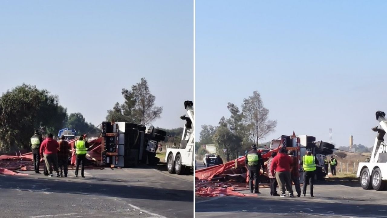 ACCIDENTE en la autopista México-Pachuca HOY: Volcadura de tráiler y camioneta deja 2 víctimas