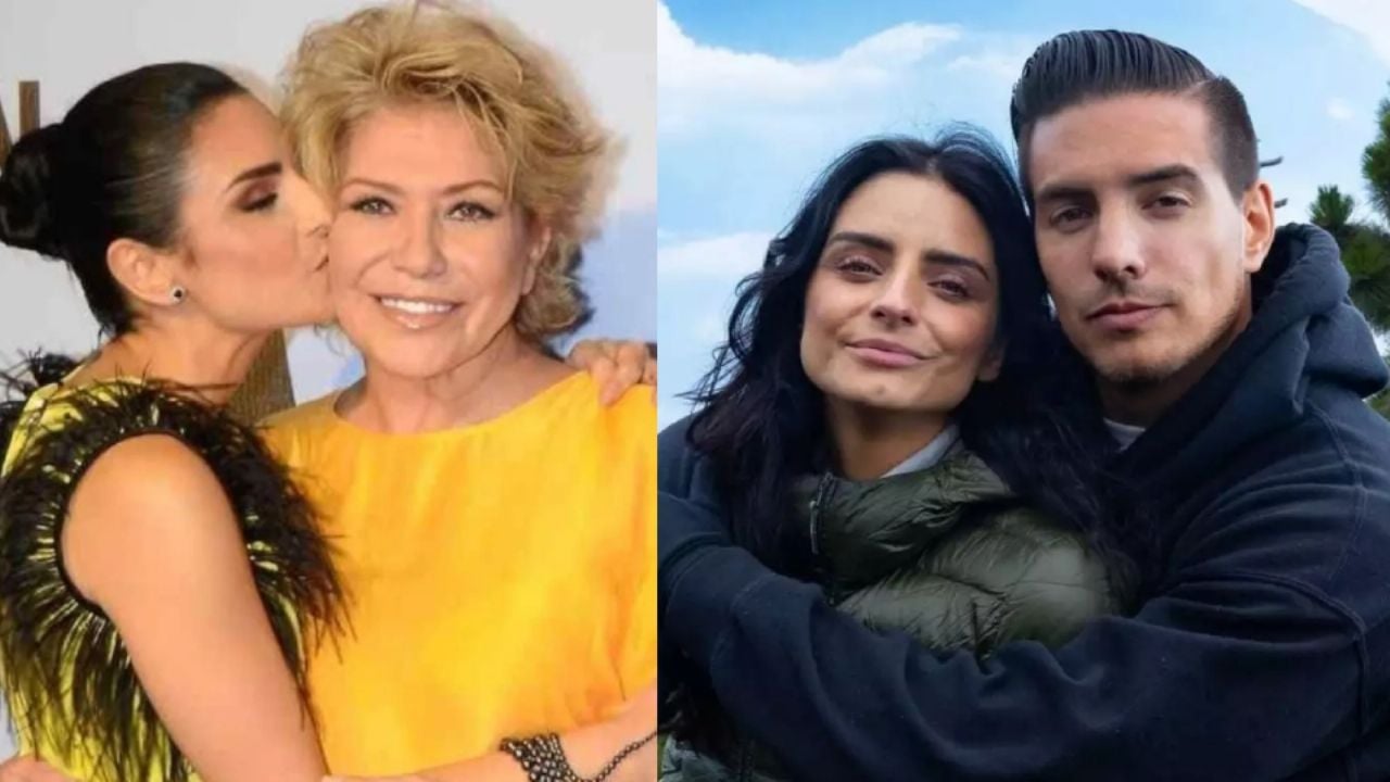 Aislinn Derbez expone FOTO al llorar en el funeral de su madre; aparece Vadhir Derbez al consolarla