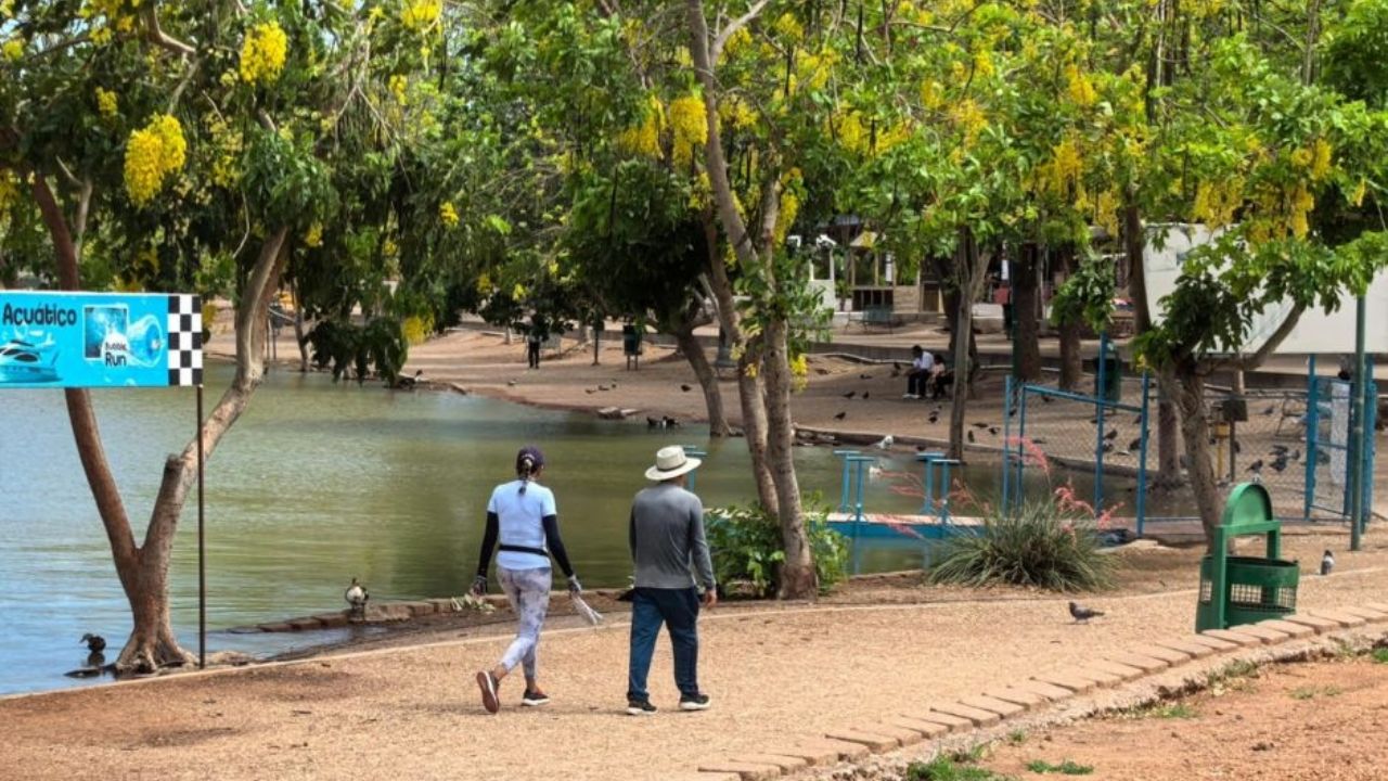 Clima cálido y paisanos generan gran afluencia a Laguna del Náinari en Ciudad Obregón