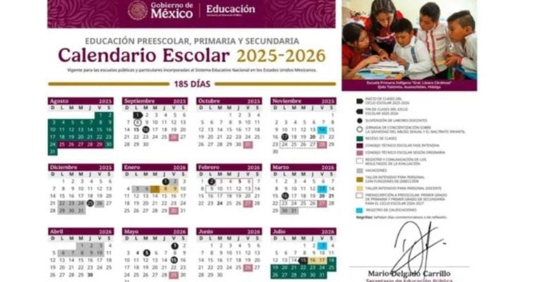 Calendario escolar 2025-2026 