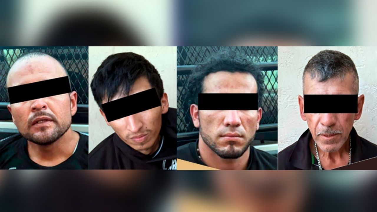 Capturan a cuatro integrantes de banda criminal en Cajeme; llevaban armas de fuego y drogas
