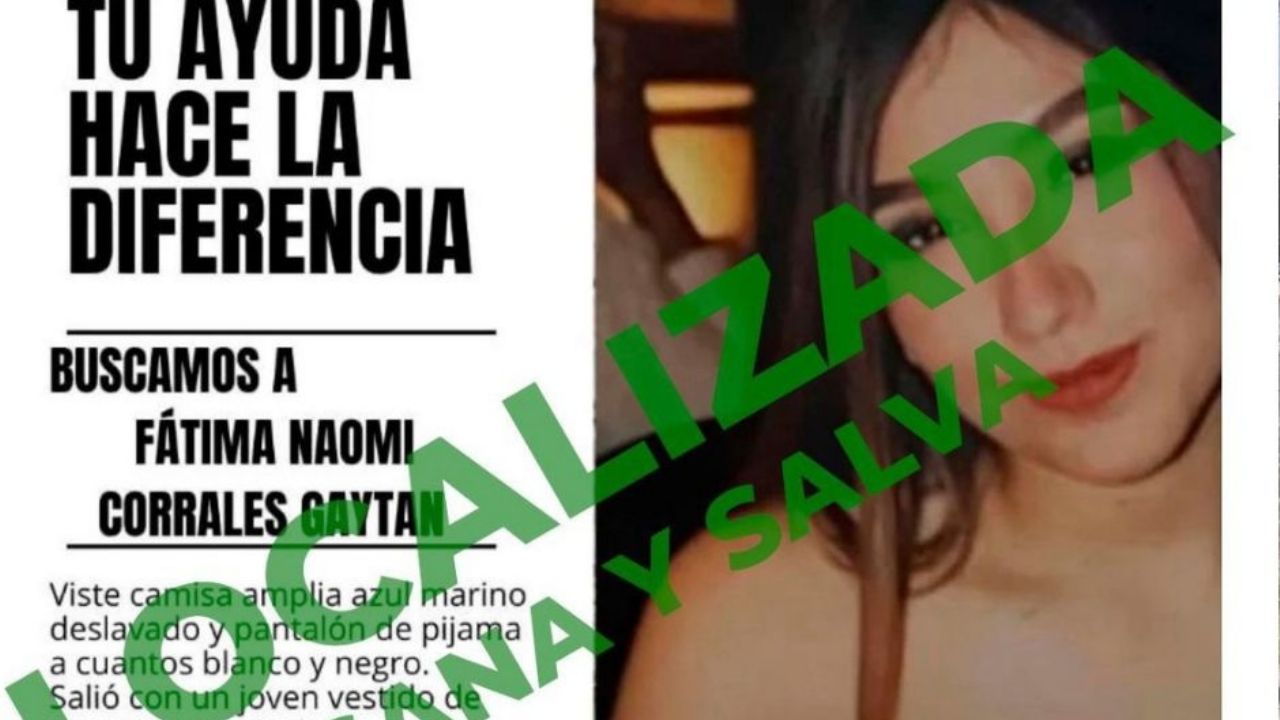 Fin de la búsqueda: Localizan con vida a Fátima Naomi; FGJES confirma que su ausencia fue voluntaria